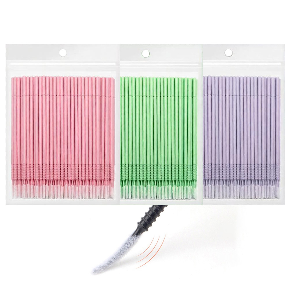 Eyelash Extension Repair - 500pcs Eyelash Extension Cleaning Swabs Long/Short