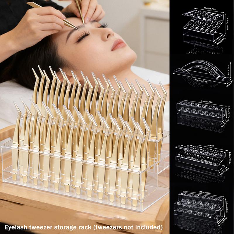 Eyelash Extension Salon - Tweezers Storage Box Multi-Holes Holder Eyelashes
