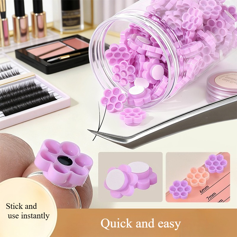 Eyelash Extension Guide - 120pcs Eyelash Extension Glue Holder Honeycomb