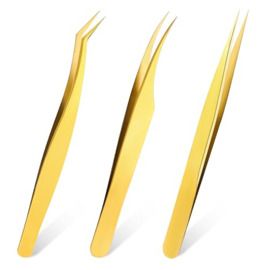 Isolation Tweezer Curved - 3 PCS Lash Tweezers for Eyelash