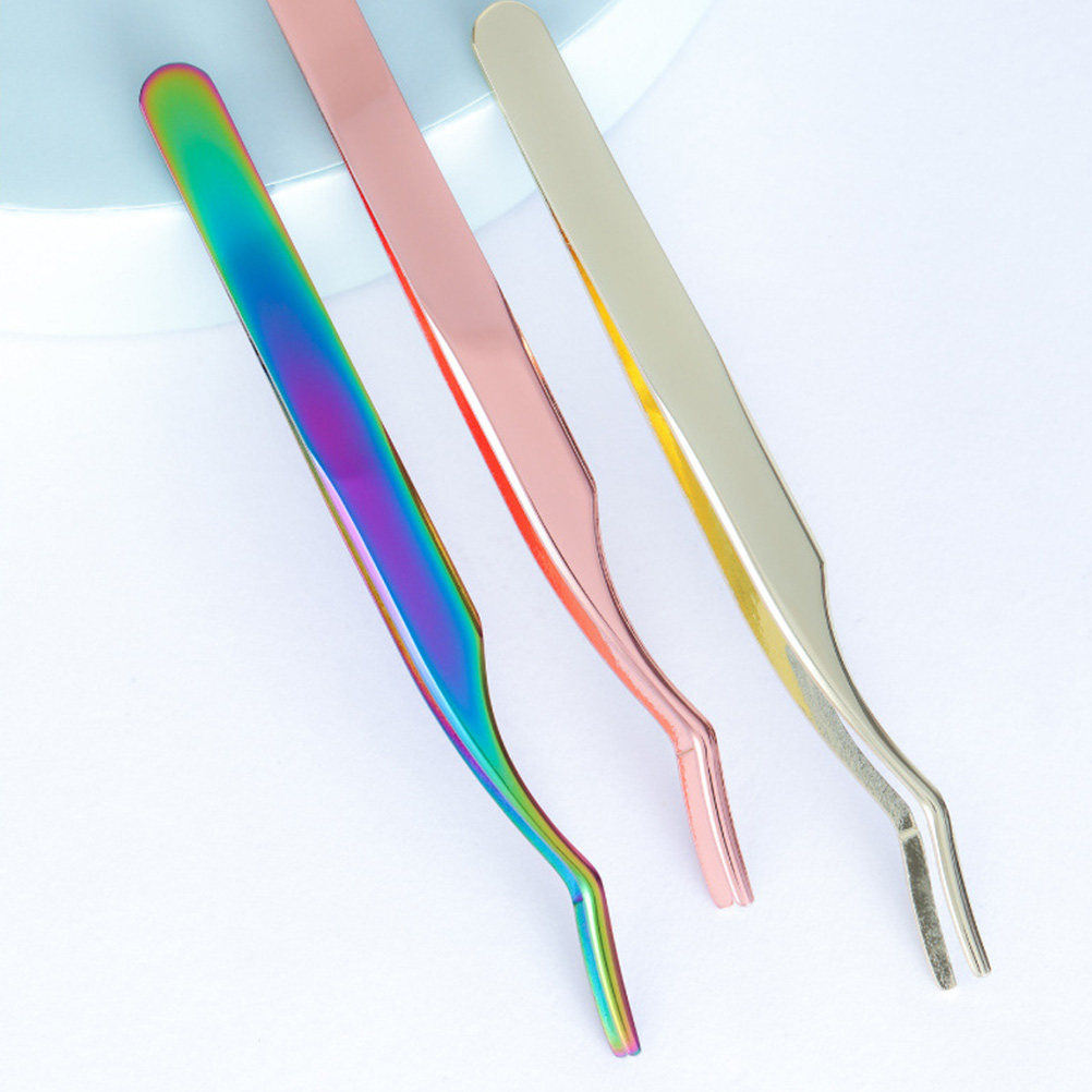 2Pcs Premium Metal Eyelash Twe - Isolation Tweezer Curved review and price