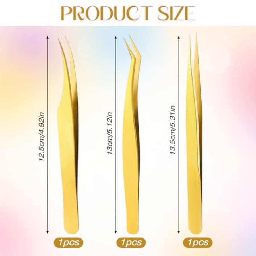 3 PCS Lash Tweezers for Eyelas - Isolation Tweezer Curved review and price