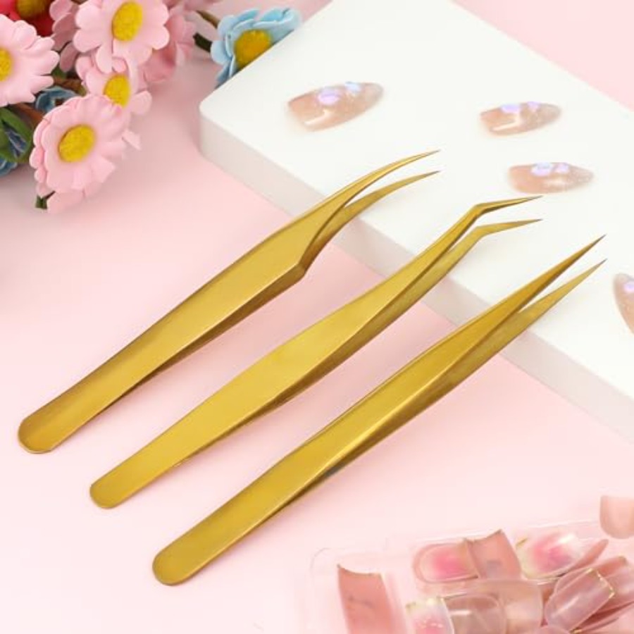 3 PCS Lash Tweezers for Eyelas - Isolation Tweezer Curved review and price