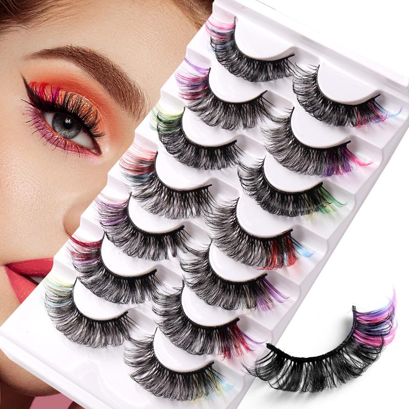 7 Pairs Colorful False Eyelash - Eyelash Extension Russian review and price